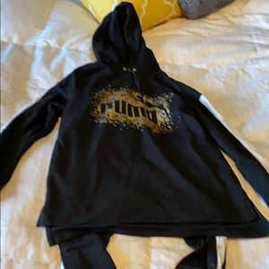 Two-piece hooded puma outfit